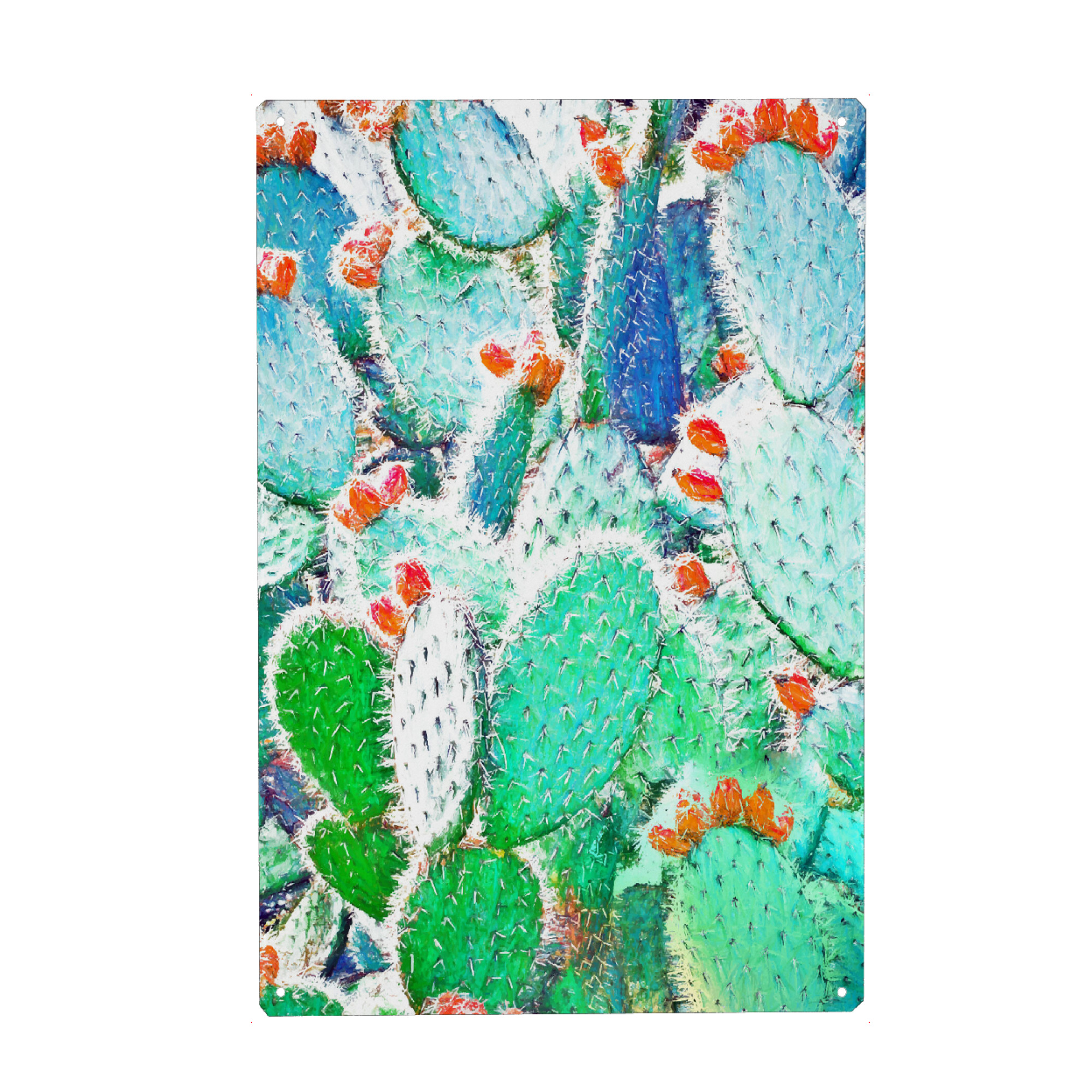 Metall Poster "Painted Cactus" artboxONE - Natur,Floral