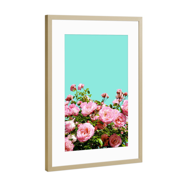 Poster mit Rahmen Gold "Blissful" artboxONE - Natur,Floral