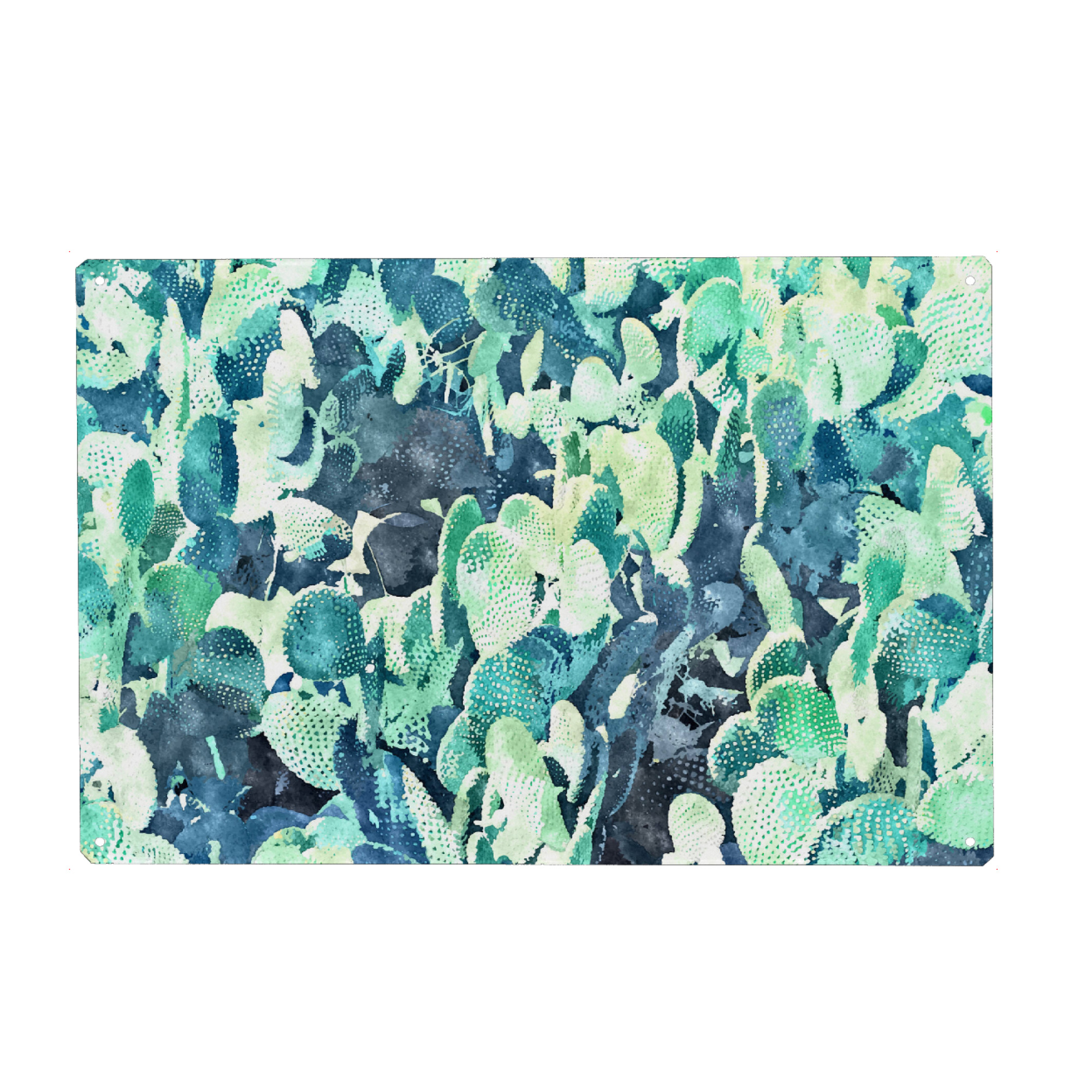 Metall Poster "Watercolor Cactus-III" artboxONE - Natur,Floral - Pattern,Watercolor,Cactus,Cacti,Nature,Botanical,Plant,Desert,Natur,Kaktus,Botanisch