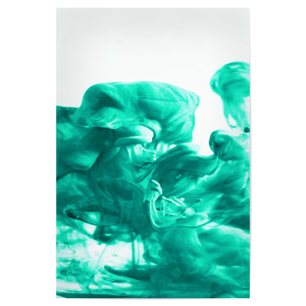 Poster 30x20 cm "Breathe Design" artboxONE - Abstrakt - Minimalism,Abstract,Expressionism,Ink,Water,Liquid,Flow,Exotic,Green,Free flow,Spill
