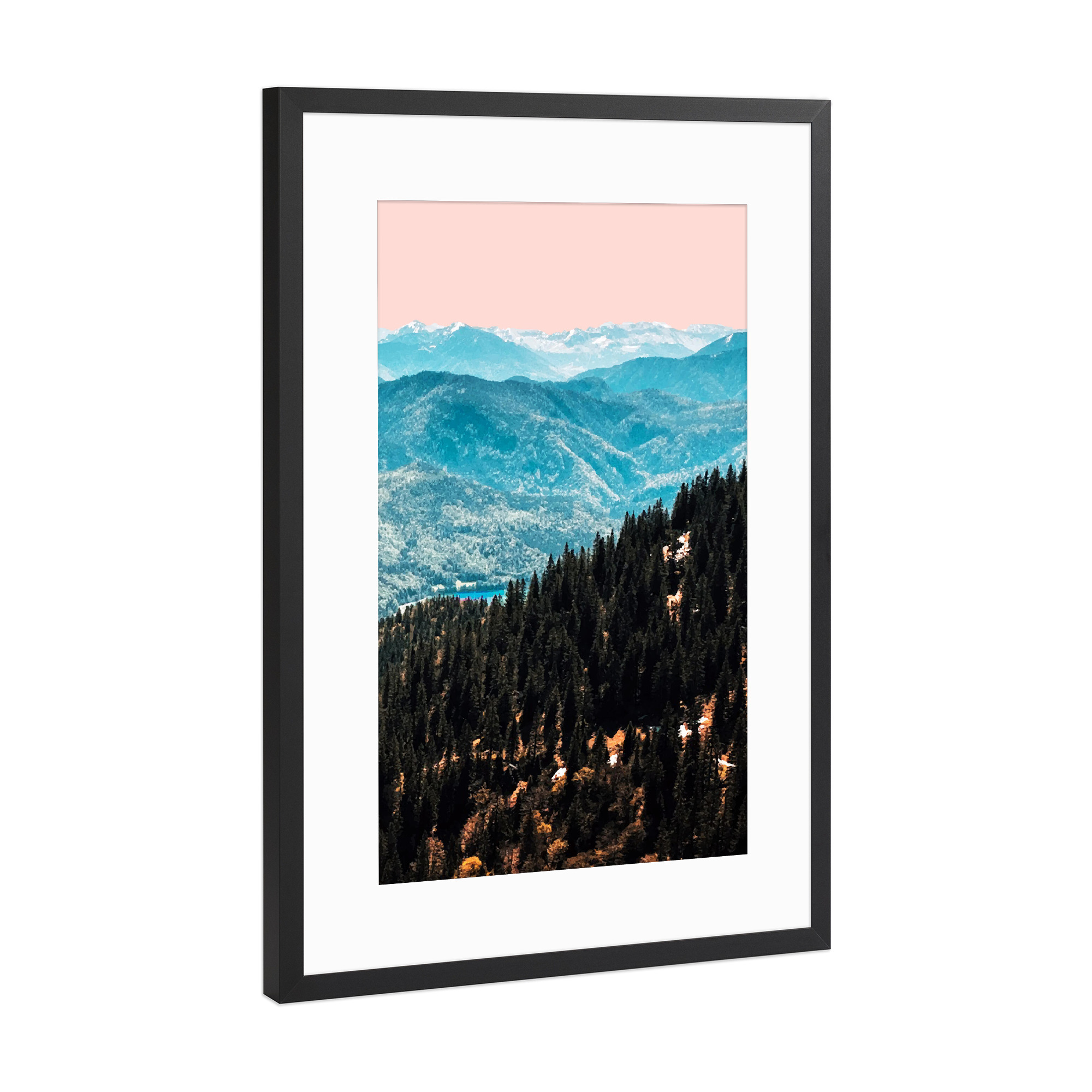 Poster mit Rahmen Schwarz (Metallic) "View Nature" artboxONE - Natur,Reise