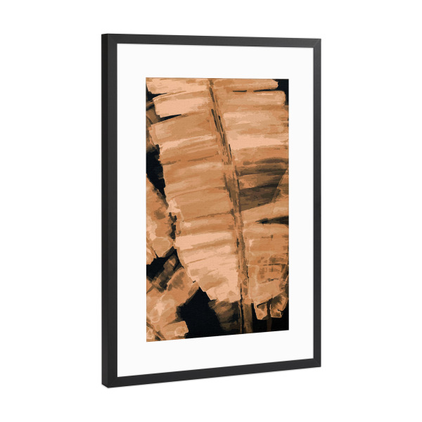 Poster mit Rahmen Schwarz (Metallic) "Banana Tree Leaf" artboxONE - Natur
