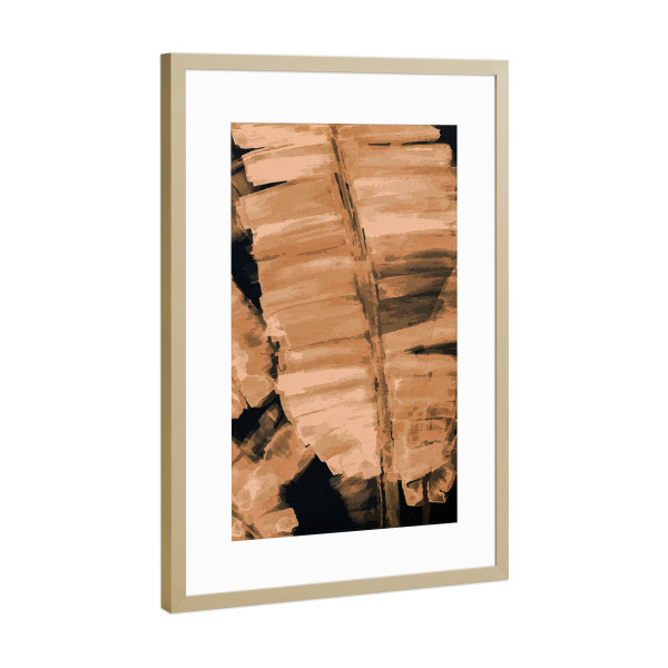 Poster mit Rahmen Gold "Banana Tree Leaf" artboxONE - Natur