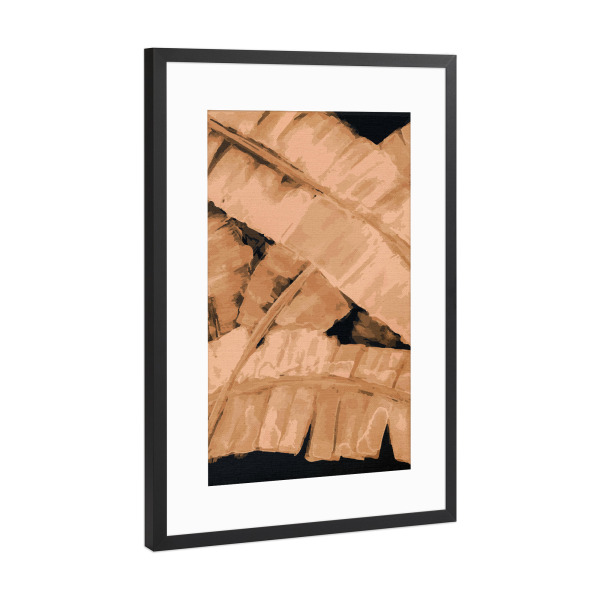 Poster mit Rahmen Schwarz (Metallic) "Banana Tree Leaf I" artboxONE - Natur