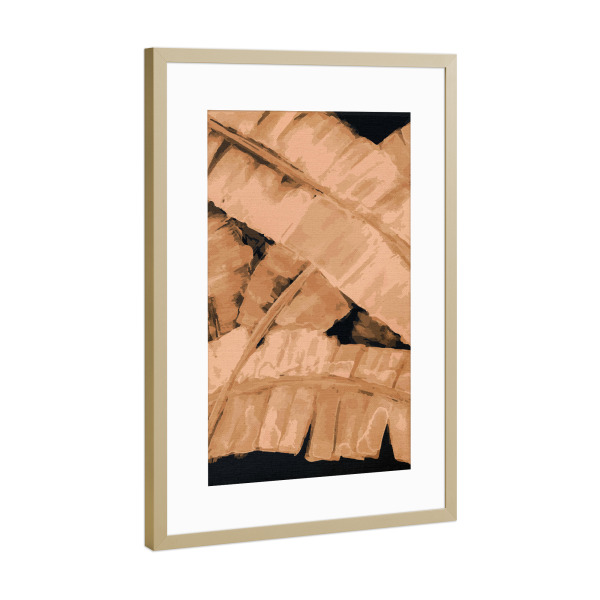 Poster mit Rahmen Gold "Banana Tree Leaf I" artboxONE - Natur