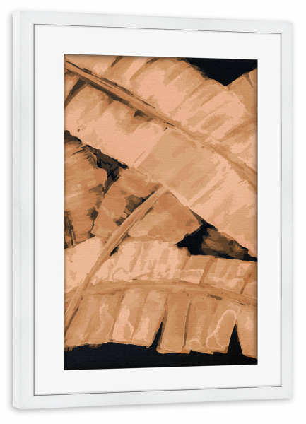 Poster mit Rahmen weiß "Banana Tree Leaf I" artboxONE - Natur