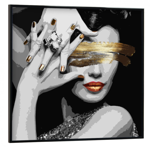 Poster mit schwarzem Rahmen 30x30 cm "Ladie and Gold" artboxONE - Menschen,Fashion,Für Mama