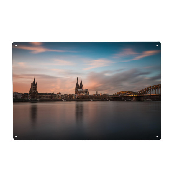 Metall Poster "Kölner Rheinufer" artboxONE - Städte,Städte / Köln,Architektur