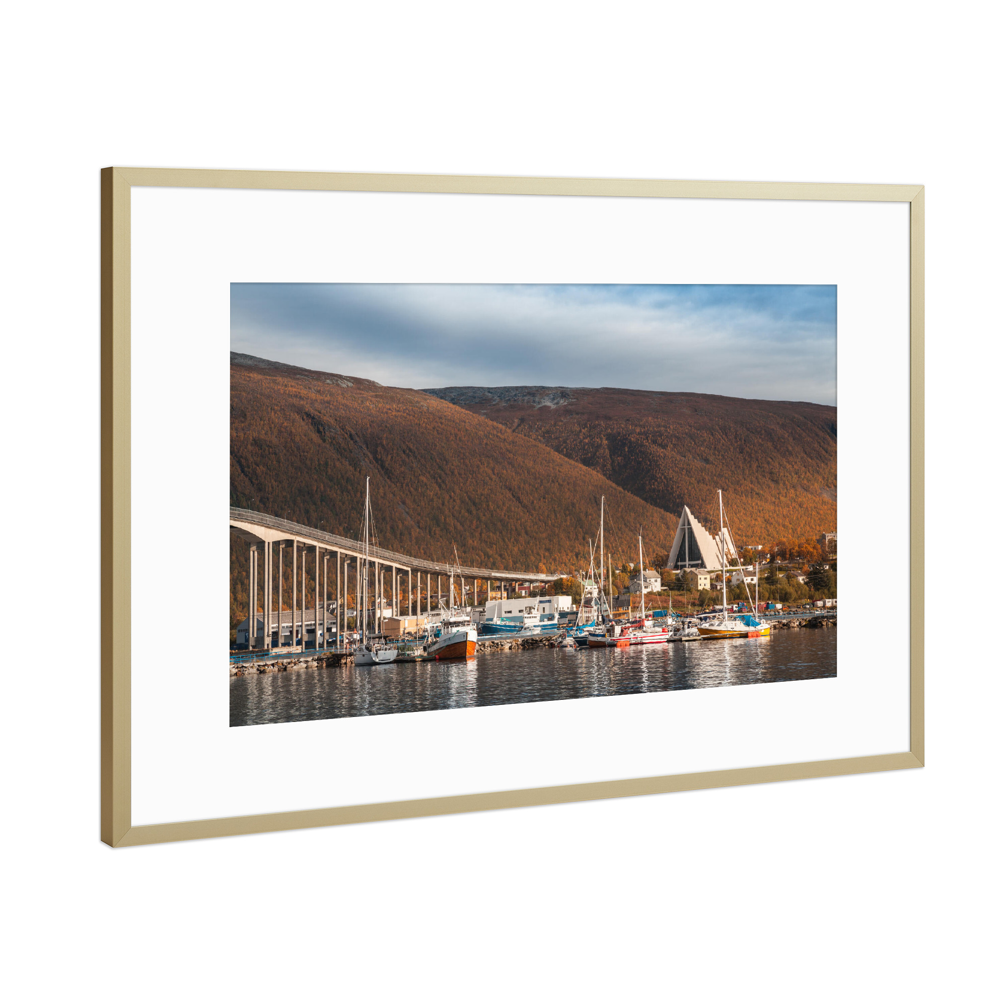 Poster mit Rahmen Gold "Tromsö im Herbst" artboxONE - Städte,Reise