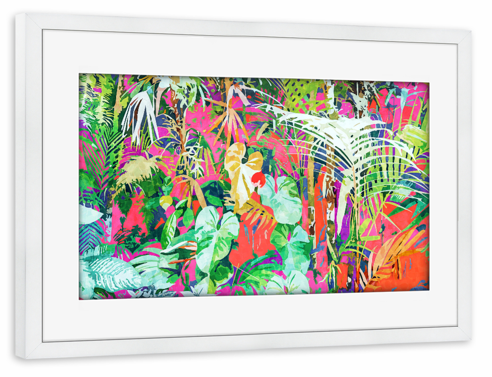Poster mit Rahmen weiß "Find Me Where The Tropical Things" artboxONE - Natur,Abstrakt