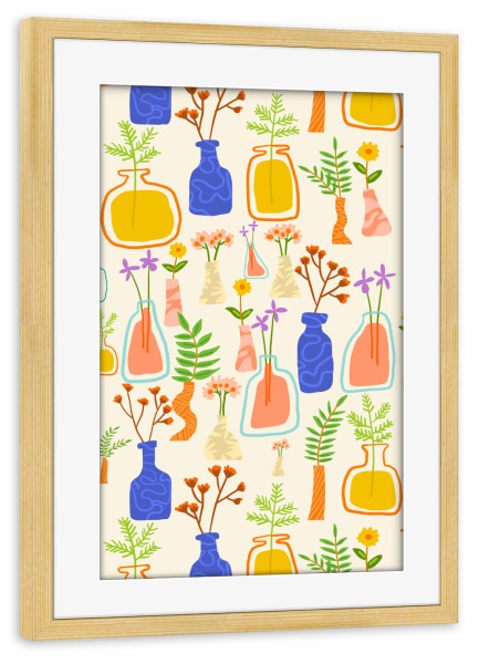 Poster mit Rahmen kiefer "Garden As Though You Will Live-II" artboxONE - Floral,Abstrakt