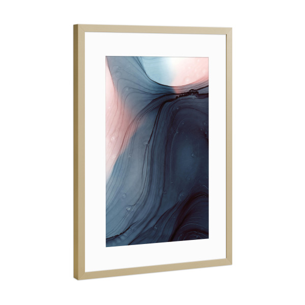 Poster mit Rahmen Gold "Darkness - abstract" artboxONE - Abstrakt