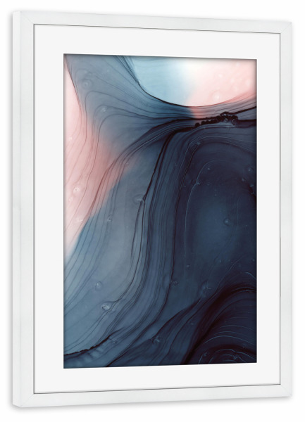 Poster mit Rahmen weiß "Darkness - abstract" artboxONE - Abstrakt