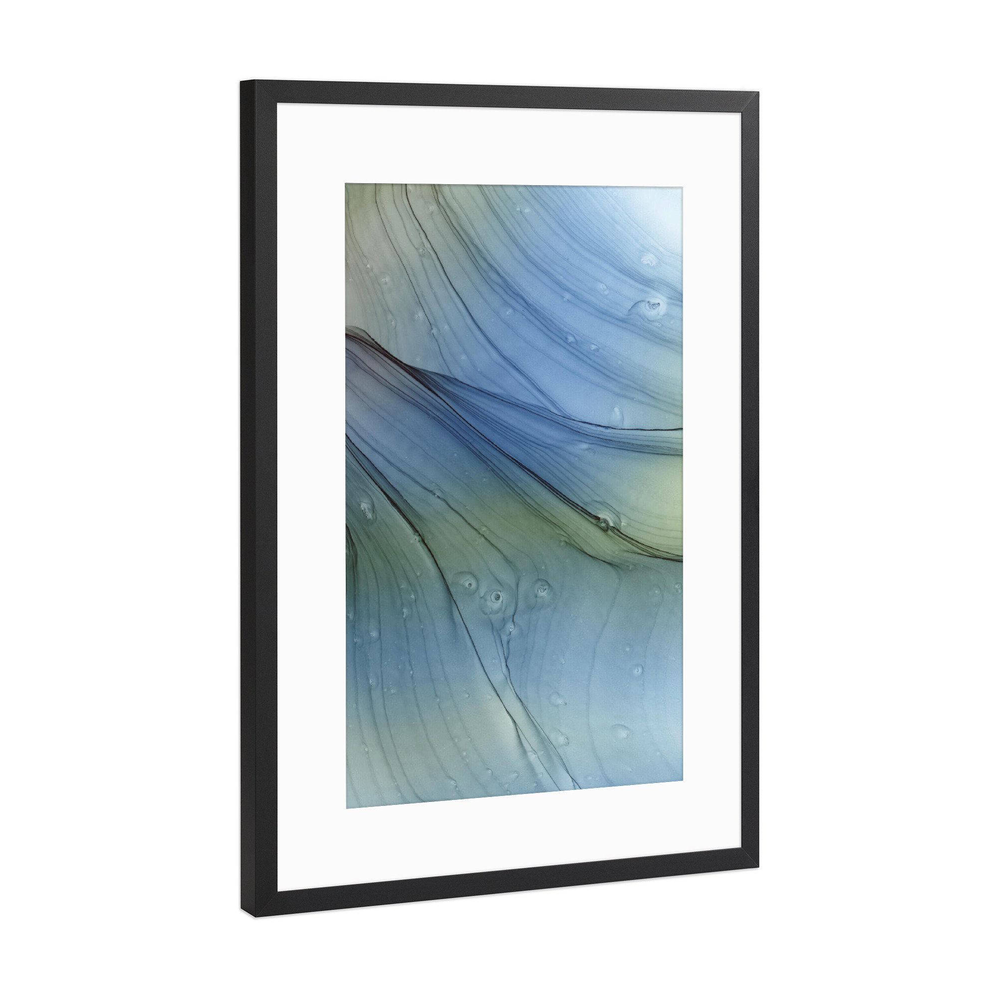 Poster mit Rahmen Schwarz (Metallic) "Waves - abstract artwork" artboxONE - Abstrakt