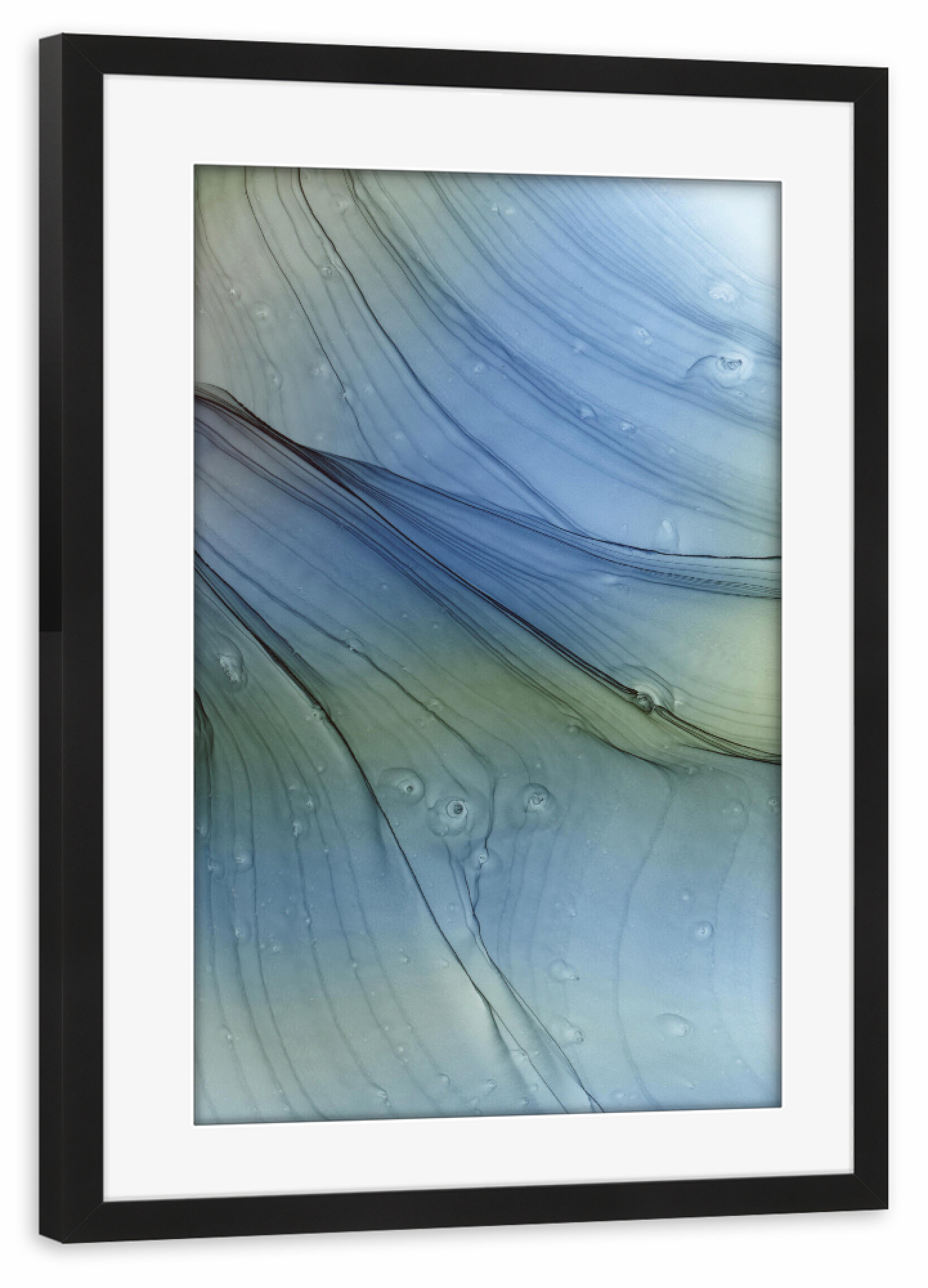 Poster mit Rahmen schwarz "Waves - abstract artwork" artboxONE - Abstrakt