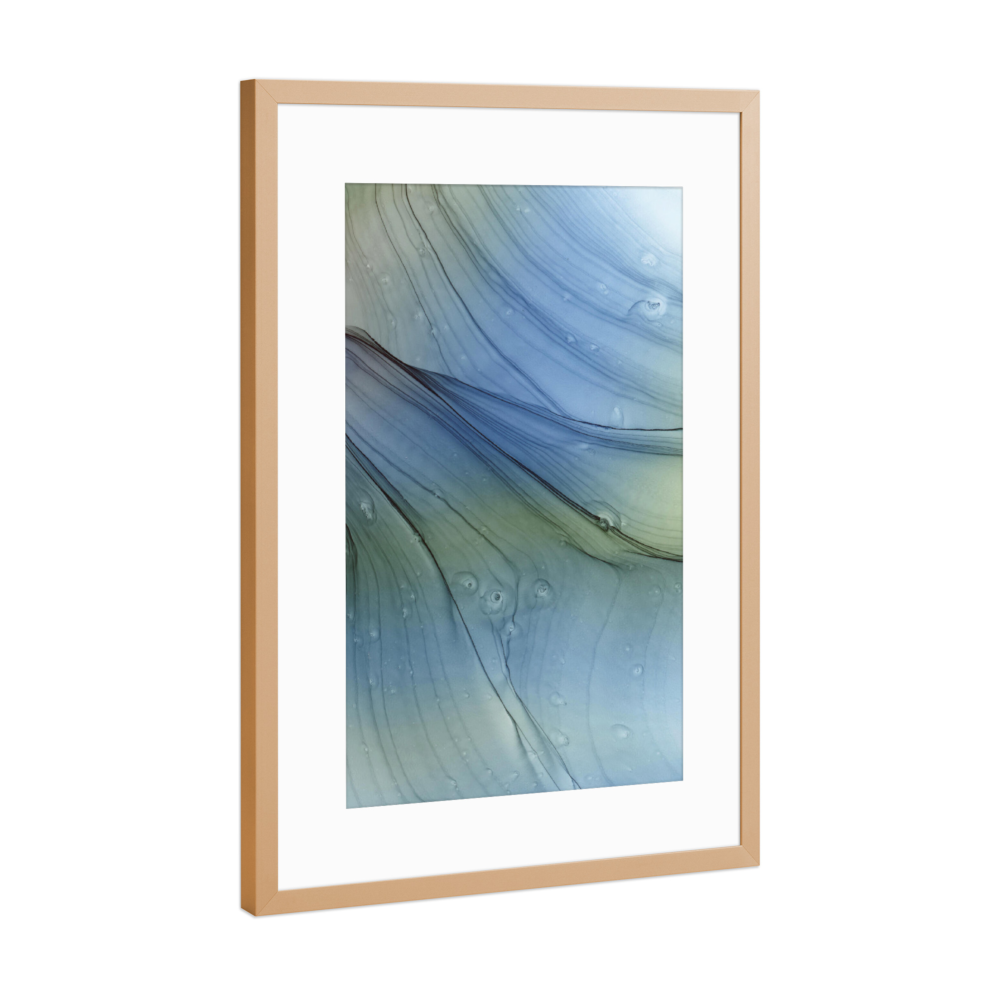 Poster mit Rahmen Kupfer "Waves - abstract artwork" artboxONE - Abstrakt