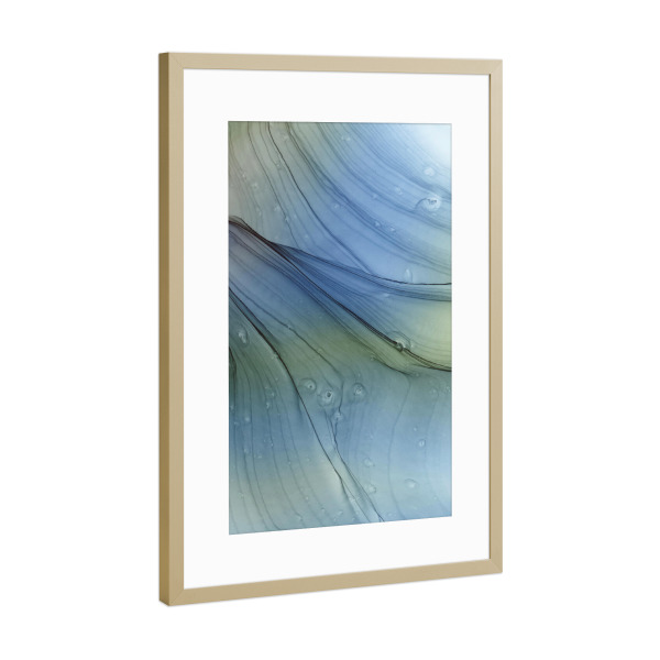 Poster mit Rahmen Gold "Waves - abstract artwork" artboxONE - Abstrakt