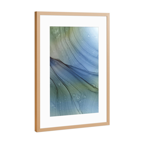 Poster mit Rahmen Kupfer "Wellen - abstrakt" artboxONE - Abstrakt
