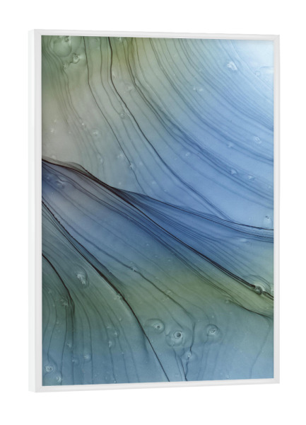 Poster mit weißem Rahmen "Wellen - abstrakt" artboxONE - Abstrakt