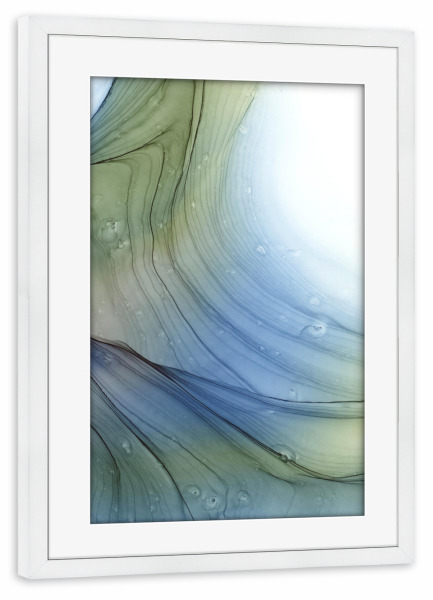 Poster mit Rahmen weiß "Green n blau - abstrakt" artboxONE - Abstrakt