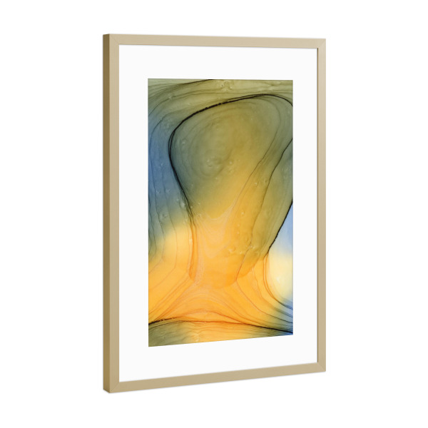 Poster mit Rahmen Gold "Abstract golden light - the art" artboxONE - Abstrakt