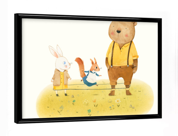 Poster mit schwarzem Rahmen "Gummitwist" artboxONE - Natur,Für Kinder,Tiere
