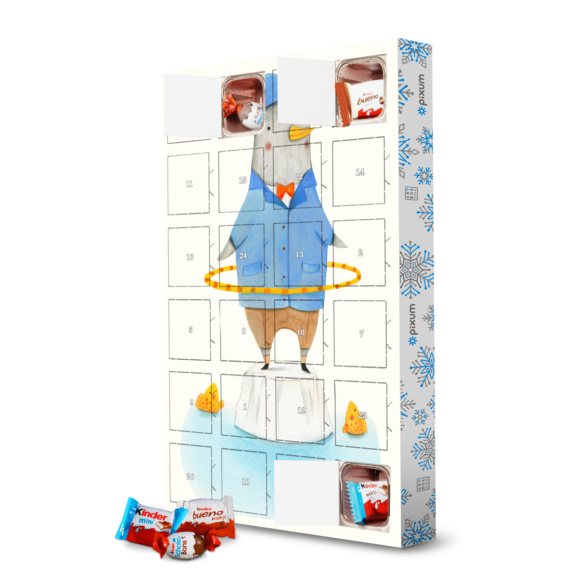 Adventskalender mit Produkten von Kinder Hula Hoop artboxONE Adventskalender Natur