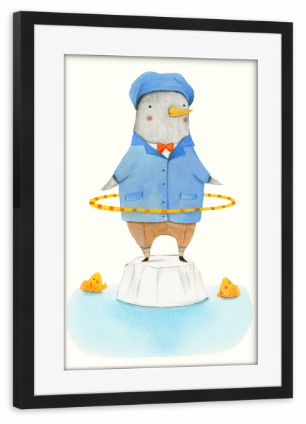 Poster mit Rahmen schwarz "Hula Hoop" artboxONE - Natur,Für Kinder,Tiere