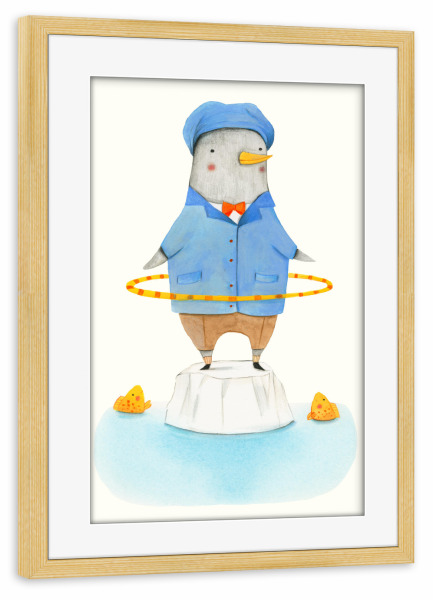 Poster mit Rahmen kiefer "Hula Hoop" artboxONE - Natur,Für Kinder,Tiere