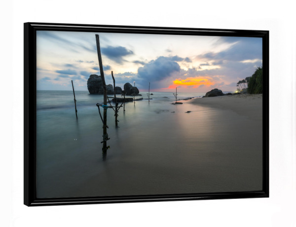 Poster mit schwarzem Rahmen "Sonnenuntergang auf Sri Lanka" artboxONE - Natur,Reise,Reise / Strand und Meer,Reise / Asien