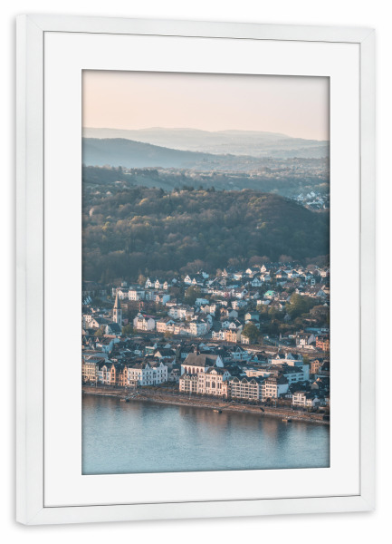 Poster mit Rahmen weiß "Boppard" artboxONE - Städte,Architektur