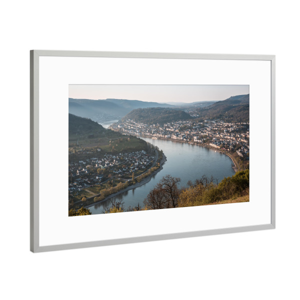 Poster mit Rahmen Silber "Boppard am Rhein" artboxONE - Städte,Architektur