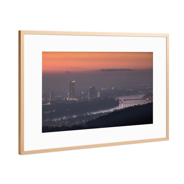Poster mit Rahmen Kupfer "Bonn im Abendlicht" artboxONE - Städte,Architektur