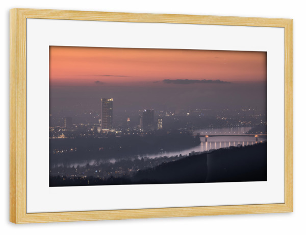 Poster mit Rahmen kiefer "Bonn im Abendlicht" artboxONE - Städte,Architektur