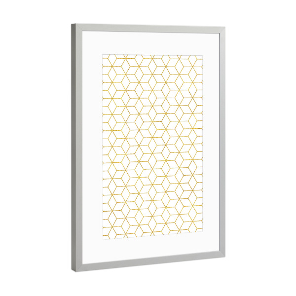 Poster mit Rahmen Silber "Gold Geometric" artboxONE - Abstrakt,Geometrie