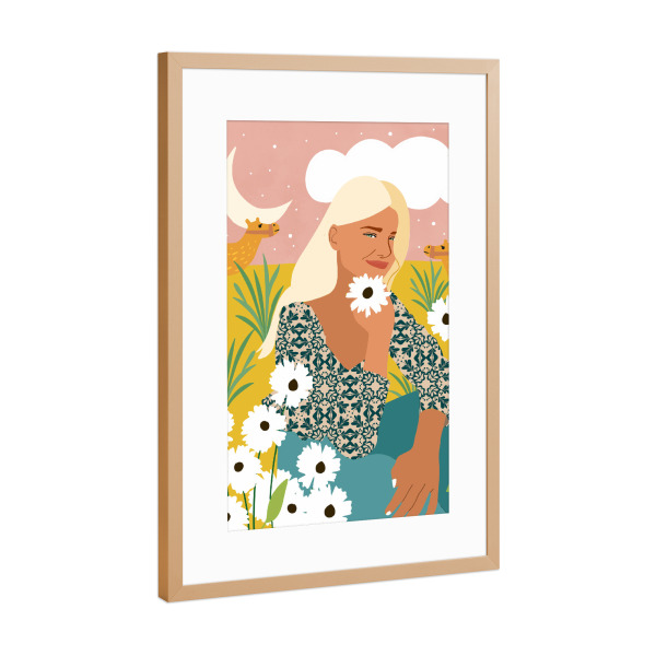 Poster mit Rahmen Kupfer "Patience and Humor" artboxONE - Tiere,Menschen