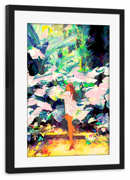 Poster mit Rahmen schwarz "My Wish Is To Stay" artboxONE - Menschen