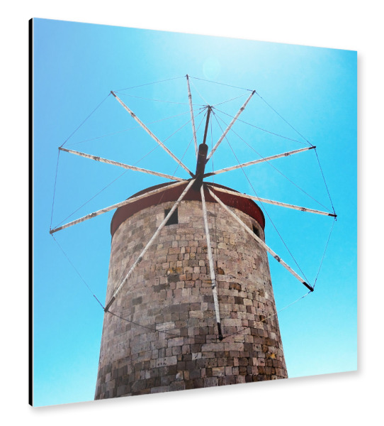 Alu-Dibond "Windmühle, Rhodos" 30x30 cm artboxONE