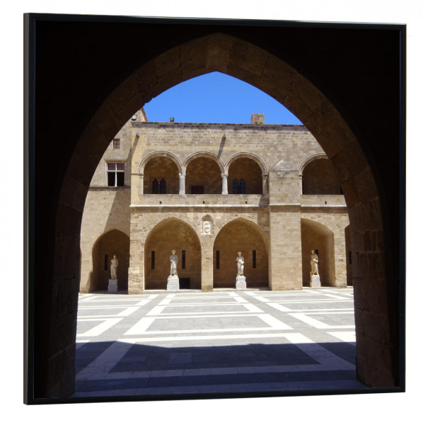 Poster mit schwarzem Rahmen 30x30 cm "Großmeisterpalast, Portal" artboxONE - Reise,Architektur,Reise / Länder