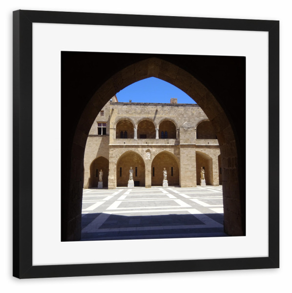 Poster mit Rahmen schwarz "Großmeisterpalast, Portal" artboxONE - Reise,Architektur,Reise / Länder