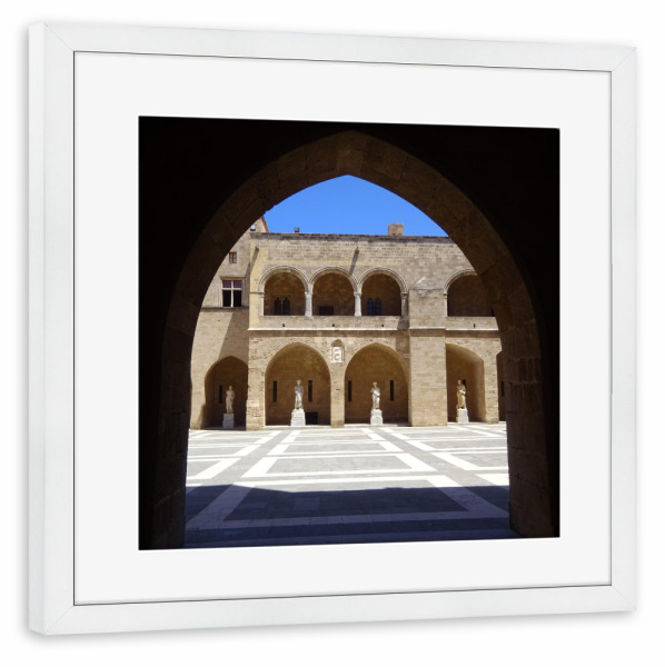 Poster mit Rahmen weiß "Großmeisterpalast, Portal" artboxONE - Reise,Architektur,Reise / Länder