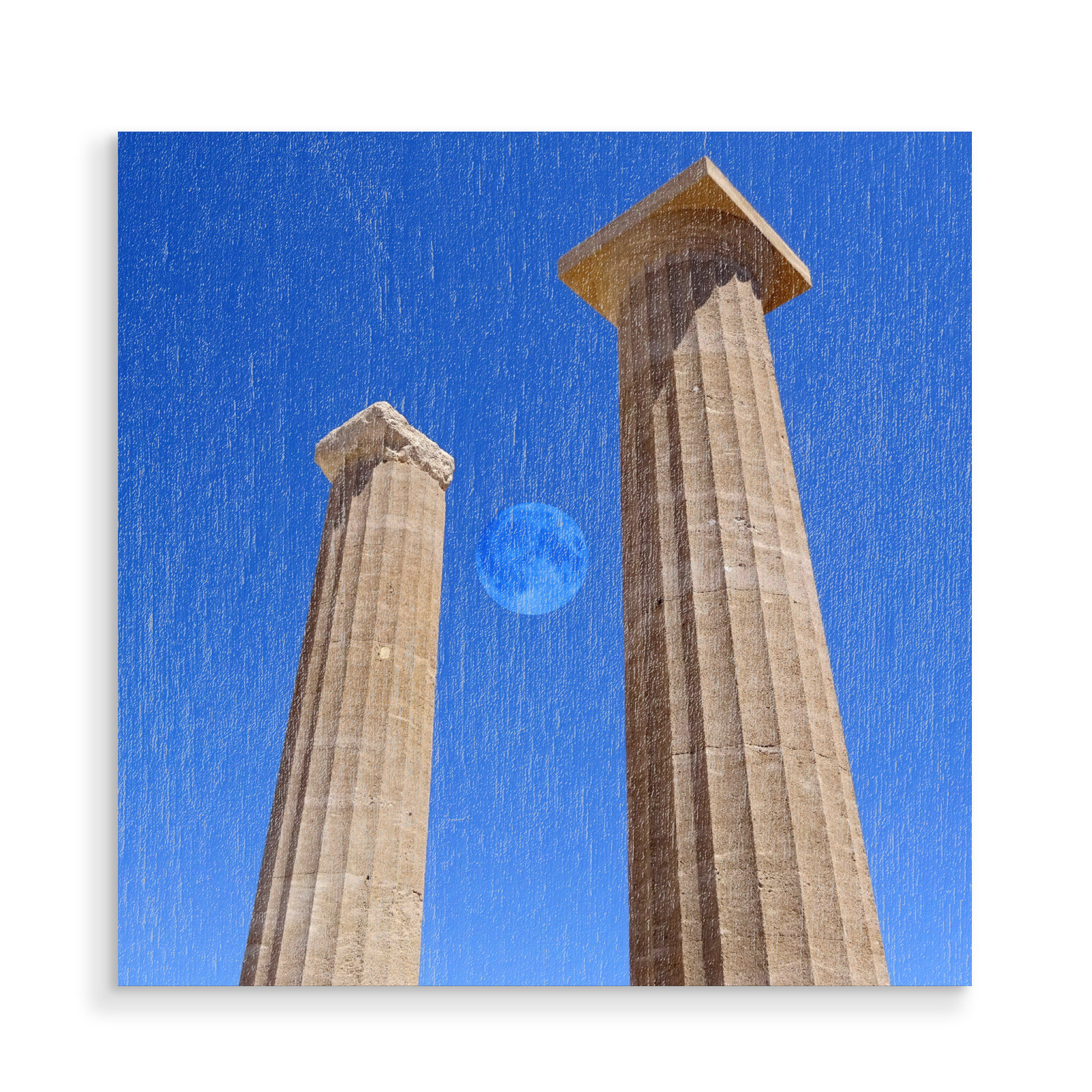 Holzbild "Akropolis Moon" artboxONE - Reise,Architektur,Reise / Strand und Meer,Reise / Länder