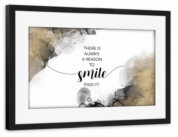 Poster mit Rahmen schwarz "ALCOHOL INK Smile" artboxONE - Typografie