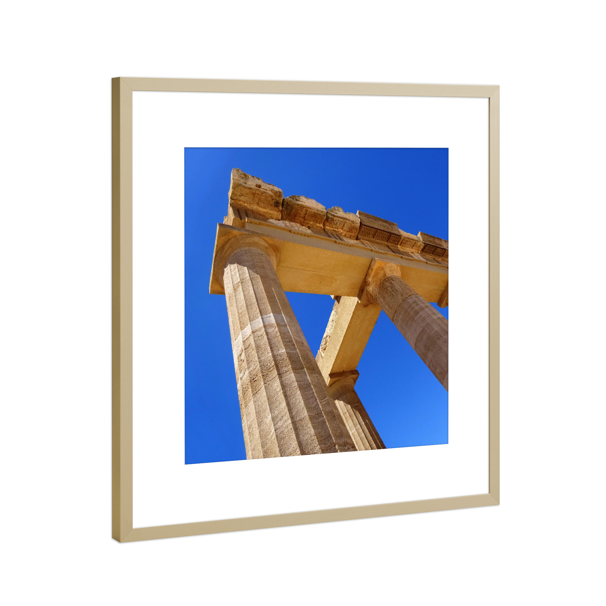 Poster mit Rahmen Gold "Akropolis Lindos" artboxONE - Architektur,Reise / Strand und Meer,Reise / Länder