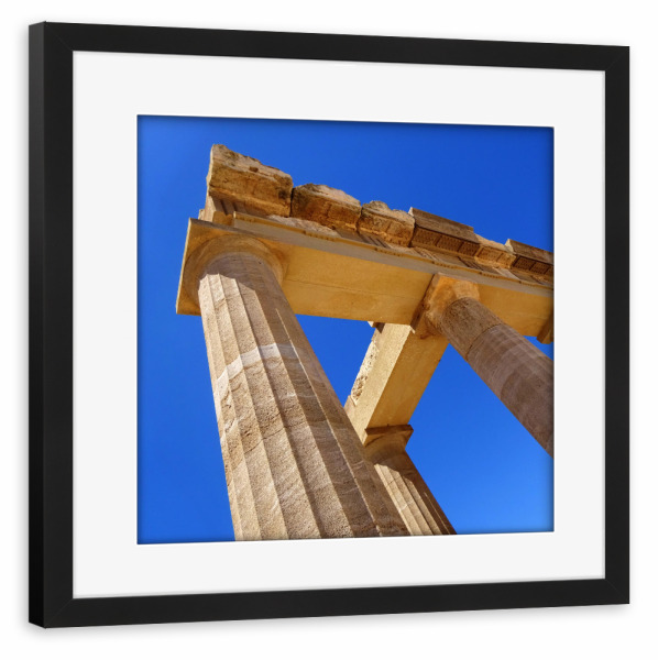 Poster mit Rahmen schwarz "Akropolis Lindos" artboxONE - Architektur,Reise / Strand und Meer,Reise / Länder