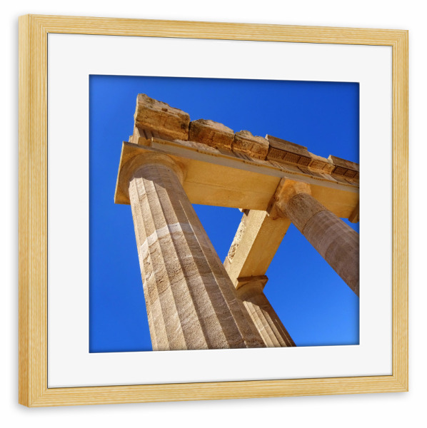 Poster mit Rahmen kiefer "Akropolis Lindos" artboxONE - Architektur,Reise / Strand und Meer,Reise / Länder