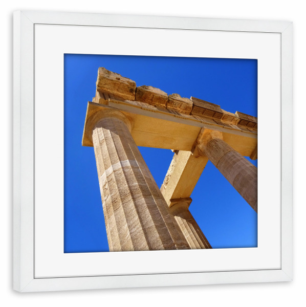 Poster mit Rahmen weiß "Akropolis Lindos" artboxONE - Architektur,Reise / Strand und Meer,Reise / Länder
