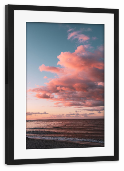 Poster mit Rahmen schwarz "Rosa Wolkenmeer" artboxONE - Natur