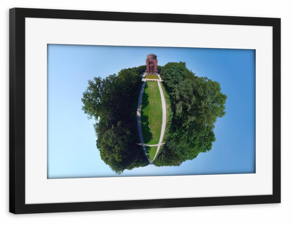 Poster mit Rahmen schwarz "Hamburg-Planetarium, H20m, D100m" artboxONE - Städte,Städte / Hamburg,Reise,Architektur,Reise / Länder