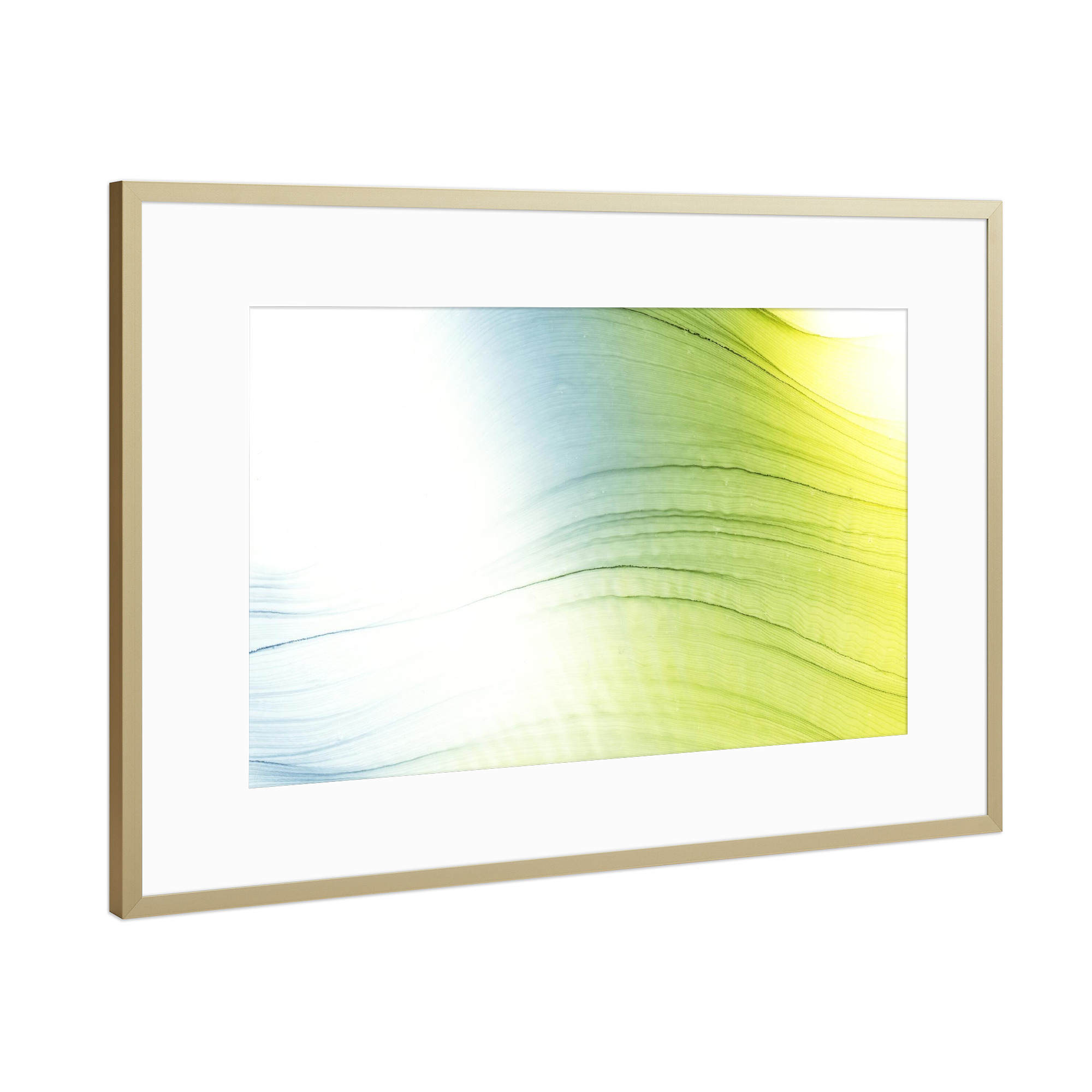 Poster mit Rahmen Gold "Light colors - the waves" artboxONE - Abstrakt